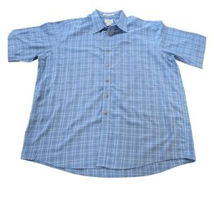 L.L. Bean Light Blue Plaid Casual Shirt